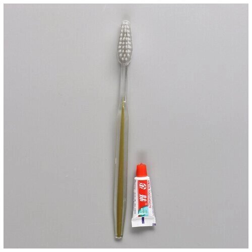 Зубной набор в пакете: зубная щётка 18 см + зубная паста 3 г (50 шт.)