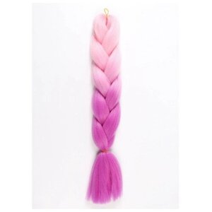 ZUMBA Канекалон двухцветный, гофрированный, 60 см, 100 гр, цвет светло-розовый/светло-фиолетовый (BY39)В упаковке шт: 1