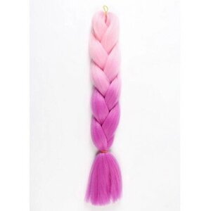 ZUMBA Канекалон двухцветный, гофрированный, 60 см, 100 гр, цвет светло-розовый/светло-фиолетовый