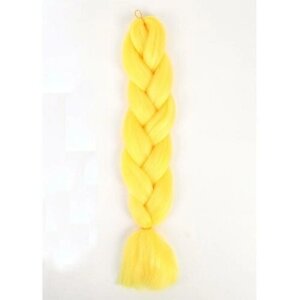 ZUMBA Канекалон однотонный, гофрированный, 60 см, 100 гр, цвет ярко-жёлтый (AY41)