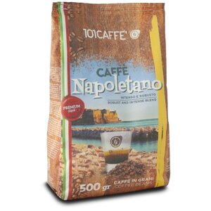 101Caffe Napoletano coffee beans - кофе в зернах - премиальный блэнд из отборной робусты (обжарен и упакован в Италии)