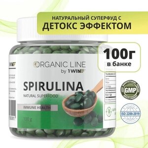 1WIN Спирулина в таблетках, детокс для похудения, Spirulina суперфуд таблетки 100 грамм