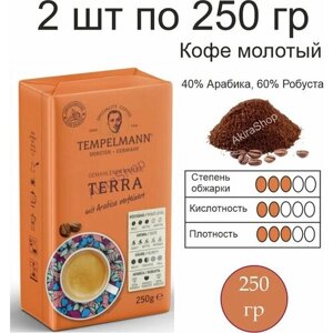 2 шт. Кофе молотый Tempelmann Terra, 250 г (500 гр)