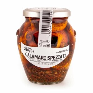 291 Кальмары в пикантном соусе и подсолнечном масле, BORRELLI, 0,28 кг/0,314 л (ст/б)