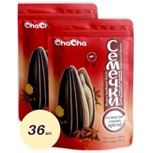 36 пачек жареных семечек подсолнечника ChaCha со сладкими специями, по 130 гр