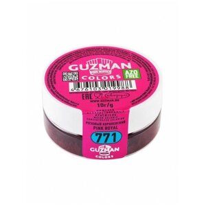 742 Краситель пищевой сухой водорастворимый GUZMAN Розовый Королевский, пудра для кондитерских изделий 10 гр.