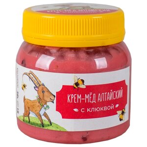 Алтайский Крем-мед с клюквой, 300гр.