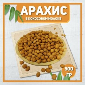 Арахис в кокосовой глазури 500 гр ,0.5 кг / Арахис в кокосовом соке / Натуральные орехи