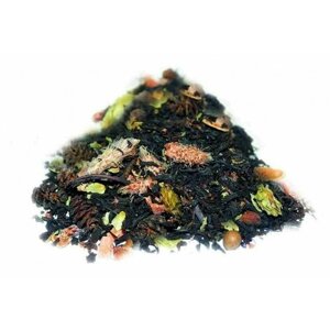 Банный/черный индийский чай/Ассам/ с кедровой скорлупой, гвоздикой, сосновыми почками, шишками ольхи и кусочками ананаса/200 гр