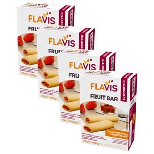 Батончик фруктовый FLAVIS с низким содержанием белка (Fruit Bar), 125 г/4 шт