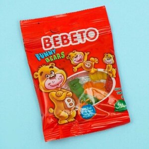 BEBETO Жевательный мармелад BEBETO Микс, 6 вкусов ассорти, 18 г