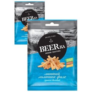 «Beerka», минтай сушёно-вяленый, 2 пачки по 70 г