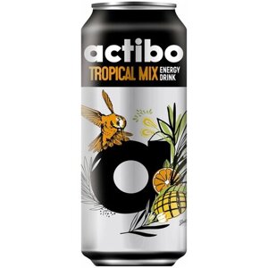 Безалкогольный тонизирующий энергетический сильногазированный напиток со вкусом "Тропический микс" Actibo 450мл ж/б (упаковка 12 шт)