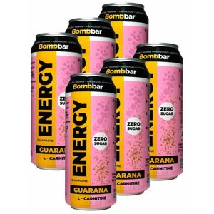 Bombbar, Энергетический напиток без сахара с Л-карнитином ENERGY, 6шт по 500мл (Шампанское)
