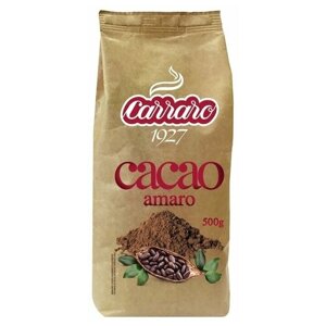 Carraro Cacao Amaro Какао растворимый без сахара, шоколадный брауни, натуральный, 500 г