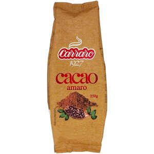 Carraro Cacao Amaro Какао растворимый без сахара, шоколадный брауни, шоколадный, 250 г