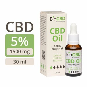 CBD масло "BioCBD", Конопляное масло КБД: 1500мг 5% 30мл