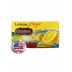 Celestial Seasonings, травяной чай, Lemon Zinger, без кофеина, 20 чайных пакетиков, 47 г