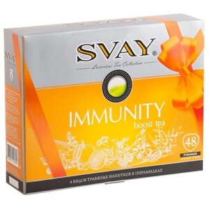 Чай ассорти Svay Immunity Boost в пирамидках, лимон, китайский лимонник, 48 пак.