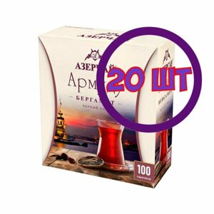 Чай Азерчай Армуду Бергамот черный 100 пак. 1,6 гр (комплект 20 шт.) 2762074