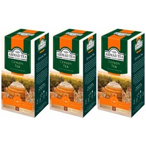 Чай черный Ahmad Tea Ceylon, набор 3 х 25 пакетиков