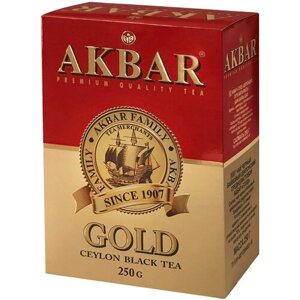 Чай черный Akbar Gold красно-золотой листовой, 250 г