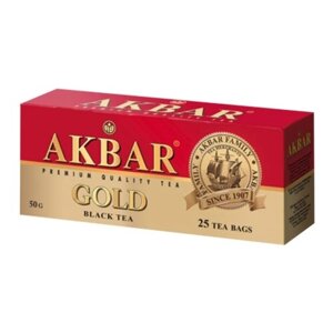 Чай черный Akbar Gold в пакетиках, 25 пак.