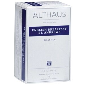 Чай черный Althaus English Breakfast St. Andrews в пакетиках, классический, бергамот, 20 пак., 12 уп.