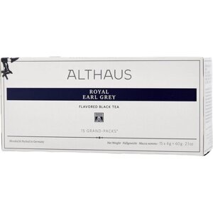 Чай черный Althaus Royal Earl Grey в пакетиках для чайника, 15 пак.