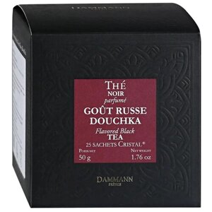 Чай черный ароматизированный "Дамман" в шелковых пакетах Gout Russe Douchka"Русский вкус Душка, коробка 25 штук