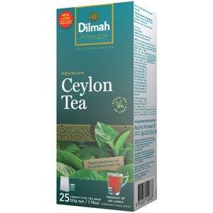 Чай черный Dilmah Цейлонский в пакетиках, классический, натуральный, 25 пак.