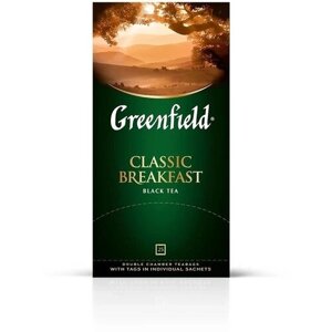 Чай черный Greenfield Classic Breakfast в пакетиках, классический, 50 г.