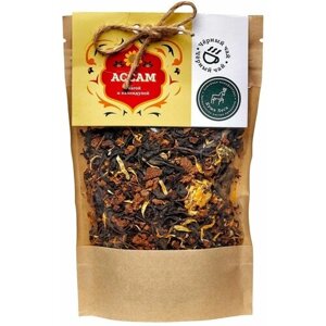 Чай черный индийский Ассам с чагой и календулой 50 г. Душа леса.