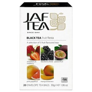 Чай черный Jaf Tea Platinum collection Fruit Fiesta ассорти в пакетиках, роза, банан, 20 пак.