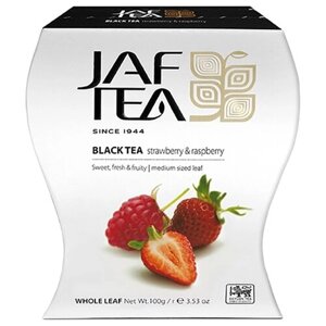 Чай черный Jaf Tea Platinum collection Strawberry & raspberry, малина, шиповник, 100 г