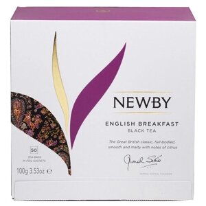 Чай черный Newby English breakfast в пакетиках, травы, натуральный, 50 пак.