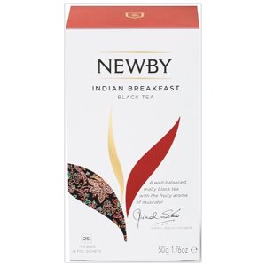 Чай черный Newby Indian breakfast в пакетиках, 25 пак.