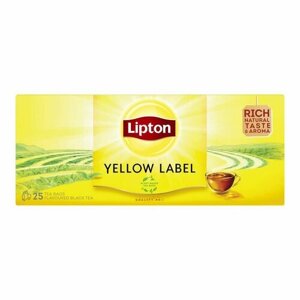 Чай черный пакетированый Lipton Yellow Label (25пак х 2г ), 50 г (Из Финляндии)
