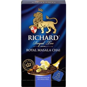 Чай черный Richard Royal Masala Chai в пакетиках, корица, масала, 25 пак.