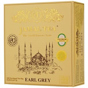 Чай черный с бергамотом в пакетиках цейлонский Jamal, 100 шт. Джамал Earl Grey