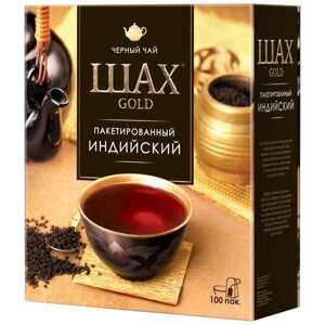 Чай черный Шах Gold Гранулированный Индийский в пакетиках, 100 пак.