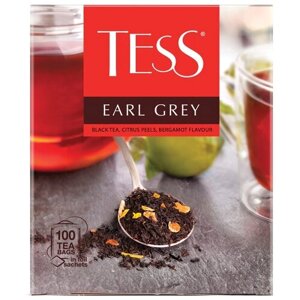 Чай черный Tess Earl grey в пакетиках, 100 пак.