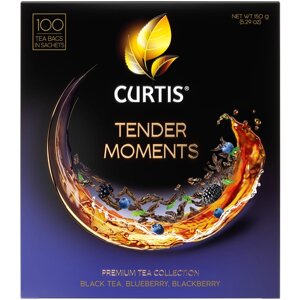 Чай черный в пакетиках CURTIS "Tender Moments" 100 пакетиков, c черникой, ежевикой и мятой, мелколистовой