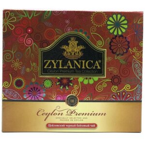 Чай черный Zylanica Ceylon Premium в пакетиках, 100 пак.