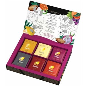 Чай CURTIS (Кёртис) Dessert Tea Collection", набор 30 пакетиков, ассорти (6 вкусов по 5 пакетиков), 58,5 г, 100933