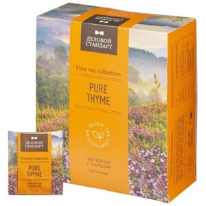 Чай Деловой Стандарт Pure thyme черн. с чабрецом 100 пакx1, 8гр/уп, 2 уп.