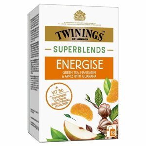 Чай фруктовый Twinings Superblends Energise заряд энергии 18 пакетиков 36 г (Финляндия)