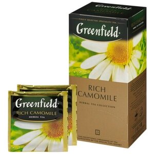 Чай GREENFIELD (Гринфилд) Rich Camomile"Ромашковый"травяной, 25 пакетиков в конвертах по 1,5 г, 0432-10 2 уп