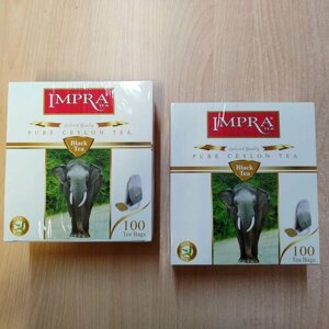 Чай IMPRA чёрный в пакетиках, 100 шт. Набор из 2 пачек по 100 пакетиков