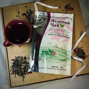 Чай китайский 100г Зелёный с розмарином, мятой и лавандой